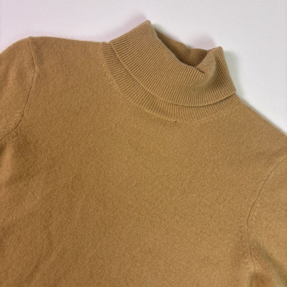 Vintage Saks Fifth Avenue 100% Cashmere Turtleneck Women's Small Camel Luxurious